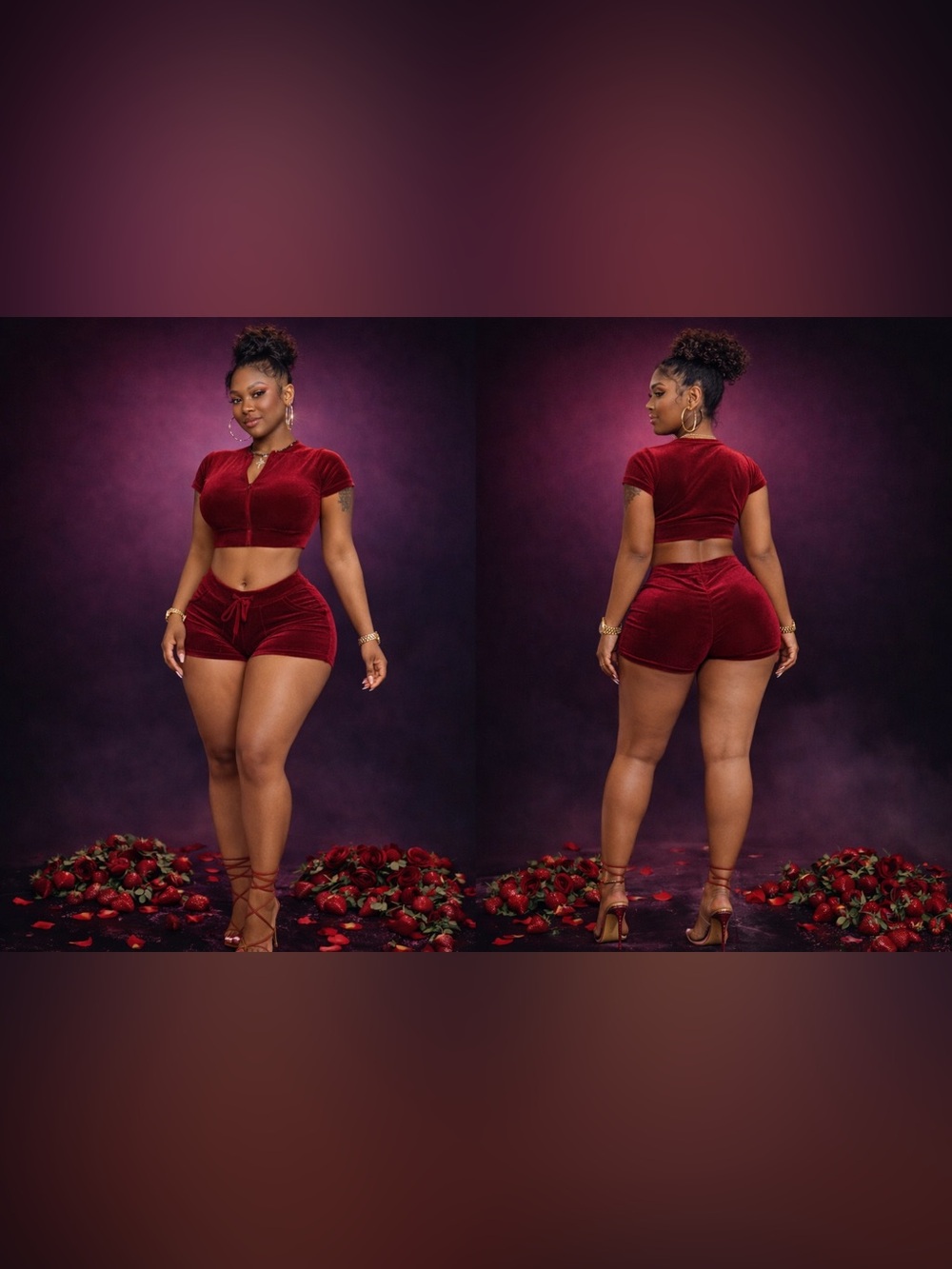 Velour Booty Short Set
